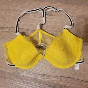 Victoria's Secret Lightly Lined Yellow Racerback Demi bra 34b NWT